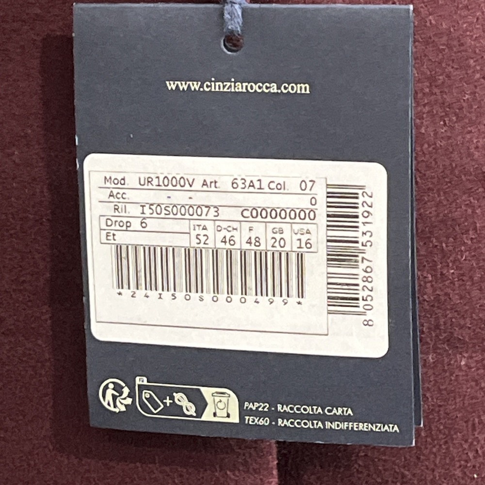Cinzia Rocca Icons Coat Wool Cashmere Blend Dark Purple 16 Professional Classic - Picture 4 of 16
